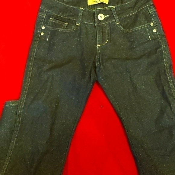 𝅺TYTE jeans women's size 5 dark wash glittery - Picture 1 of 6